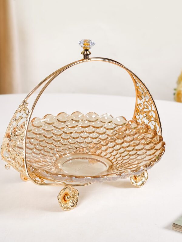 Vintage Floral Decorative Glass Bowl